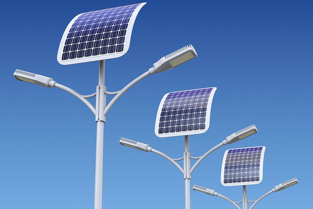 Solar powered street lights