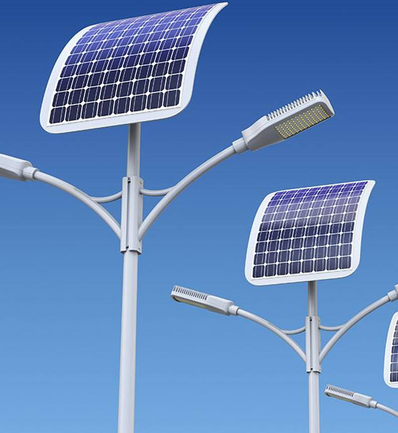 Solar powered street lights